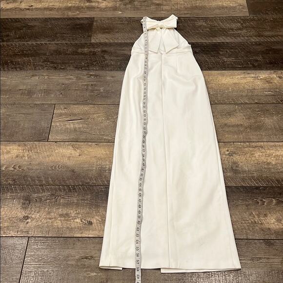 NWOT Lulus Ivory Halter Bodycon Maxi Dress with Back Neck Bow Size XXS - Picture 4 of 12